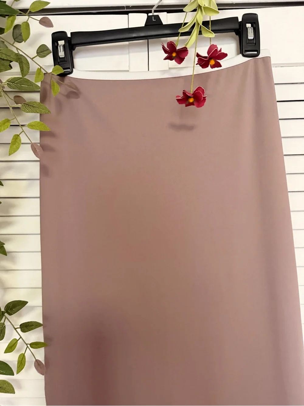 Ediked stylish stretch Midi soft Skirt tulip Taupe Elastic perfect w band tee s